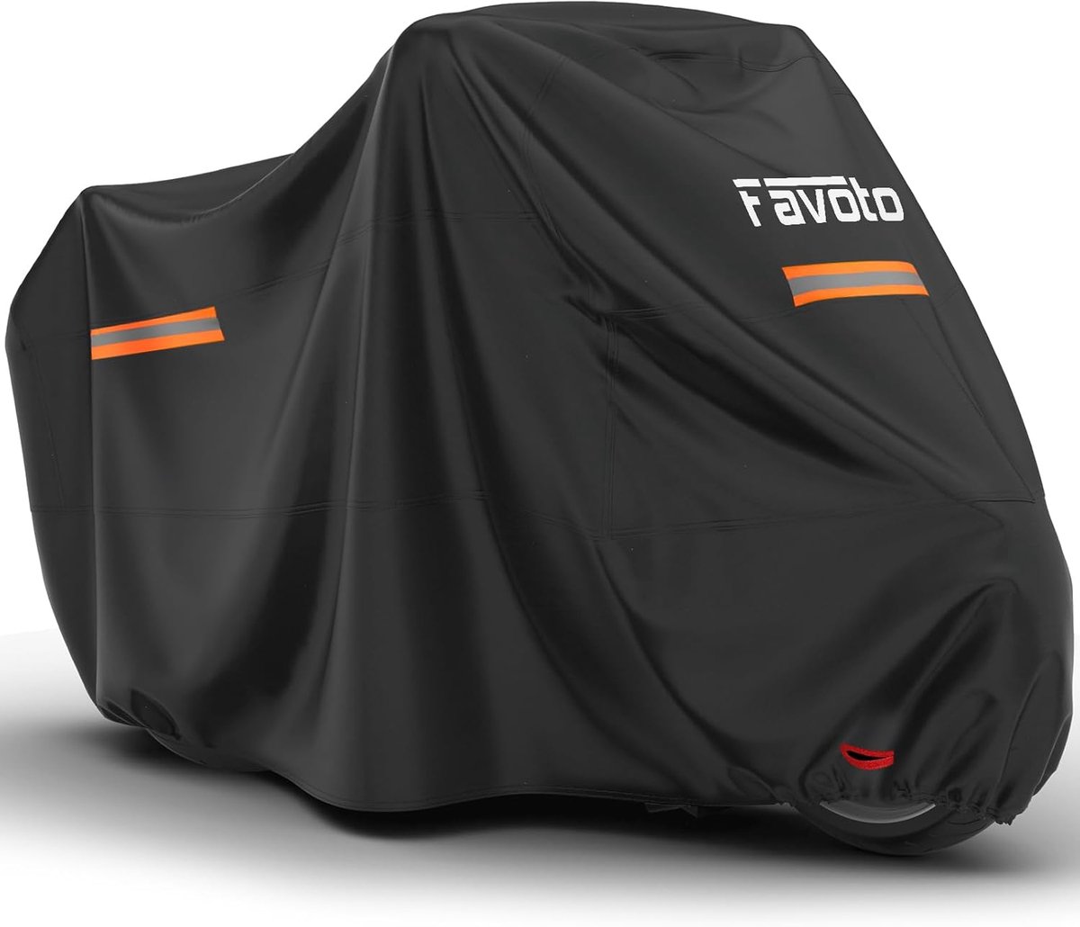 SnelShoppen - Motorcover Waterproof All Season voor Motorrijden 295cm UV Bescherming, Krabbestendig, Reflecterende Strips, Zwart, Universele Pasvorm