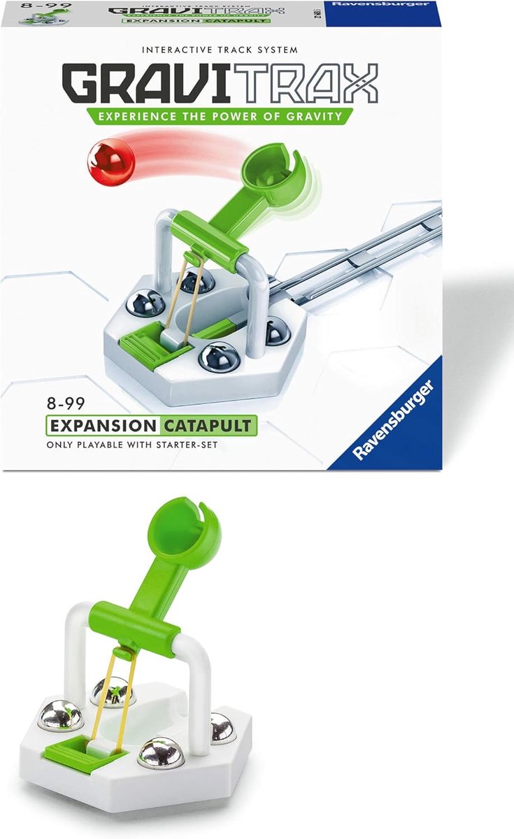 SnelShoppen - Catapult Uitbreiding voor Marmerbaan - GraviTrax Marble Track - Uitbreidingsset voor Kinderen - Creatief Speelgoed - Experimenteer met Z