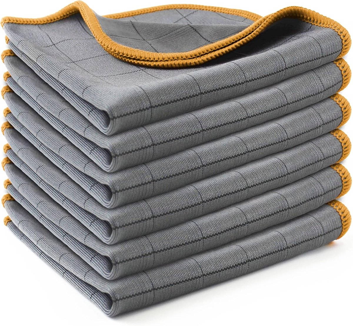 SnelShoppen - 6X Carbon Microfiber Doeken 400GSM, Lintvrije Polijstdoeken voor Glas, Keuken, Raam, Spiegel, Werkblad, 30x30CM, Hoogwaardige Reiniging