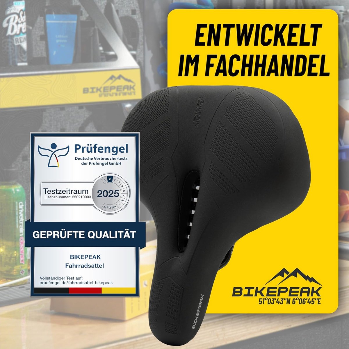 SnelShoppen - MTB Fietszadel van Traagschuim voor Heren en Dames - Comfortabel, Waterafstotend, Ergonomisch en Ademend Zwart Mountainbike Zadel voor C