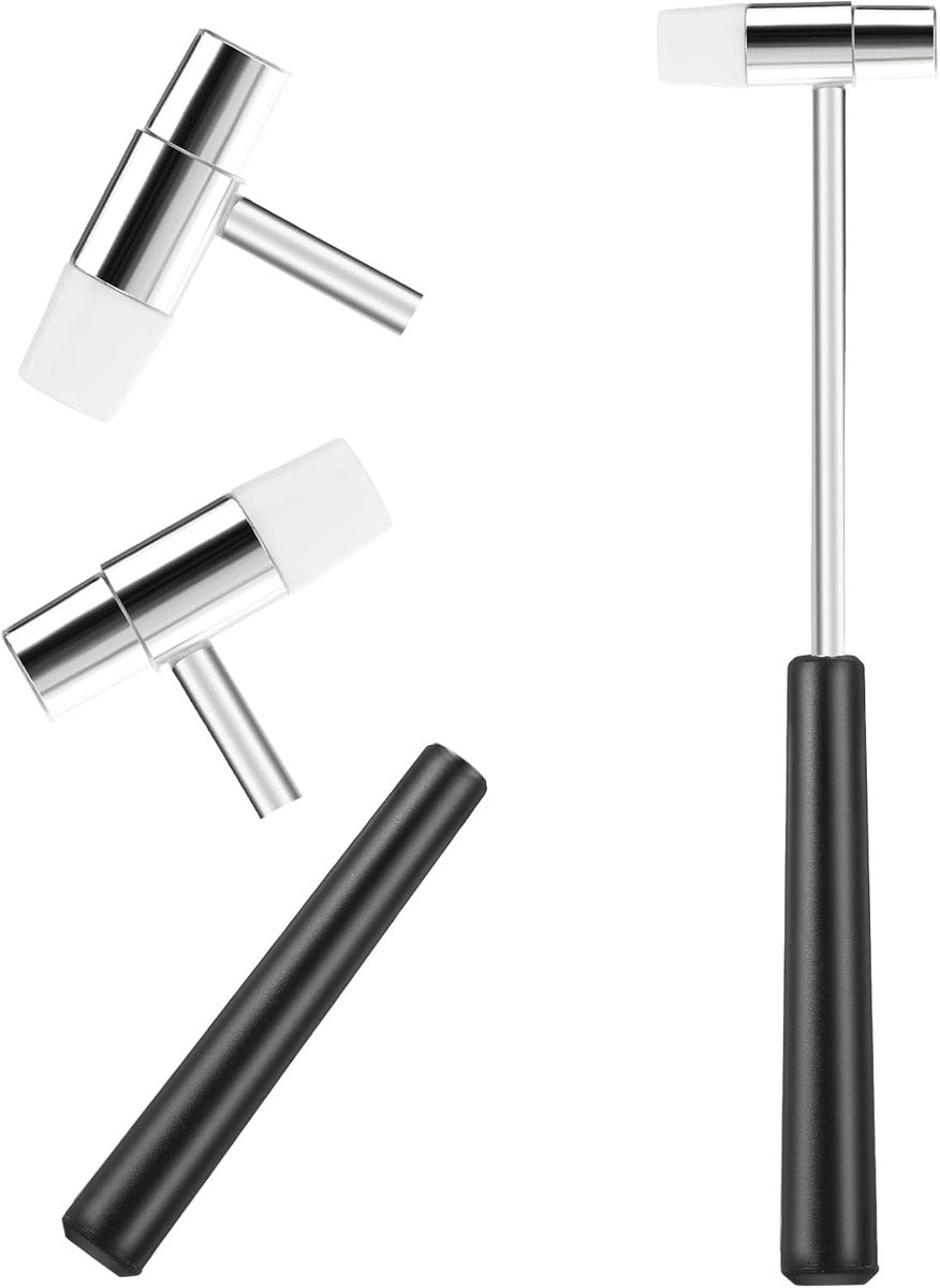 SnelShoppen - Mini Hamer Dubbele Kop 7,1 inch - Lichtgewicht Hamer met Plastic en Stalen Kop - Multifunctionele Gereedschap voor Ambachten, Houtbewerk