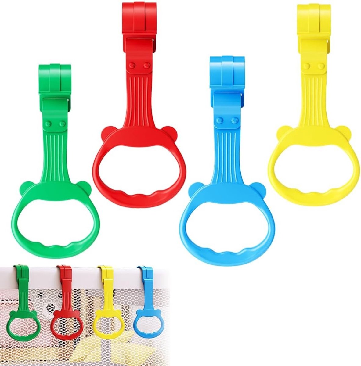 Ringen voor kinderbedden en boxen, set van 4 ringen voor veilige babybedden en speelboxen