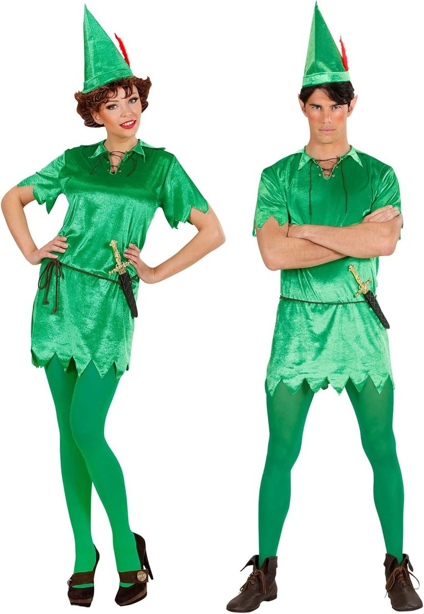 SnelShoppen - Peter Kostuum voor Volwassenen - Elfen Sprookjes Kostuum - Carnaval Feest Outfit - Diverse Maten - Unisex