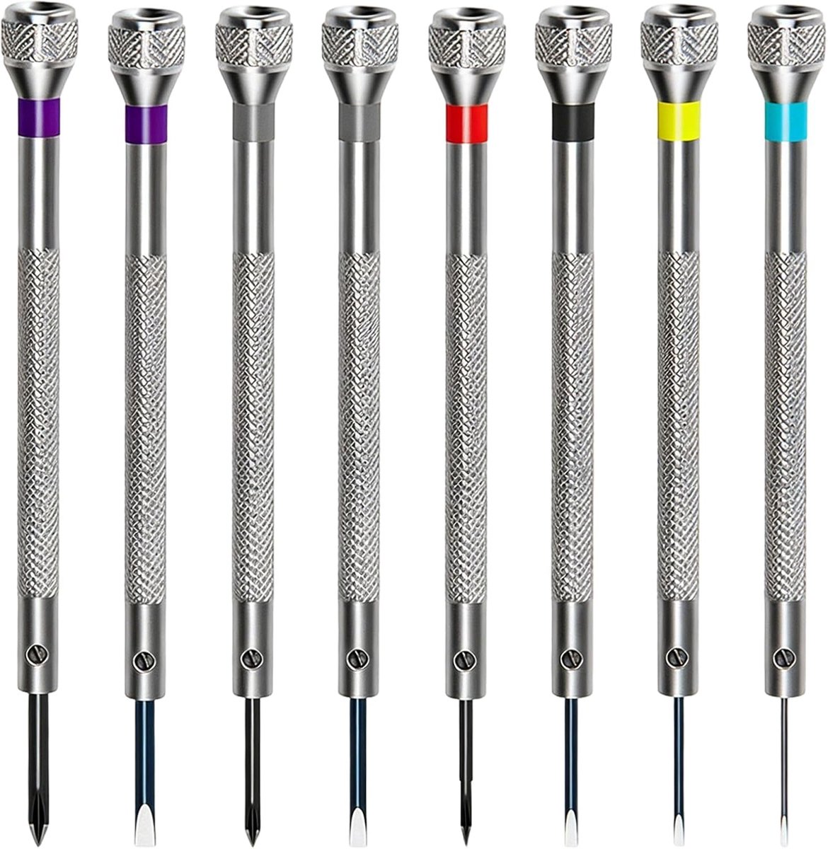 SnelShoppen - 8 stuks Precisieschroevendraaierset 0,6-1,6 mm - Klokkenschroevendraaiers - Mini Schroevendraaiers voor Horlogemakers - Gereedschap voor