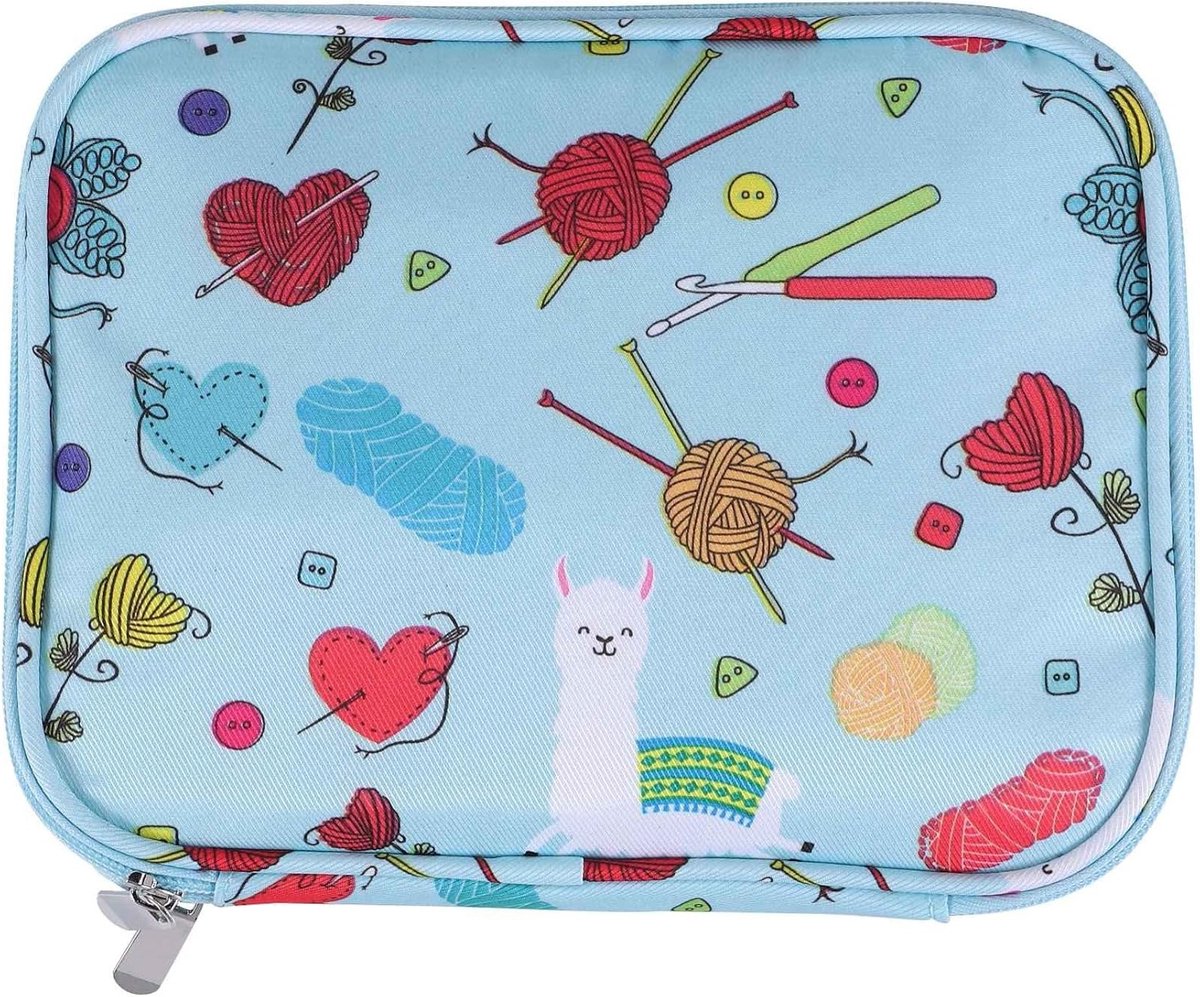 Compacte Opbergoplossing voor Breinaalden en Accessoires - Organizer Tas voor Rondbreinaalden en Breibenodigdheden, Blauw