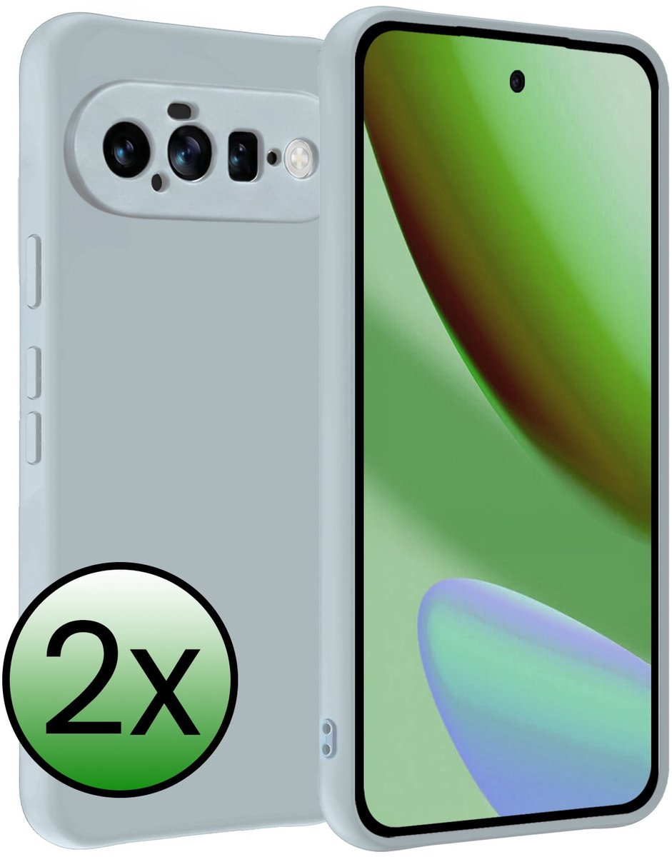 Hoesje 2 Stuks - Geschikt voor Google Pixel 11 - Sterk & Shockproof - Case Siliconen - Back Cover - Telefoon Hoes - Lichtblauw