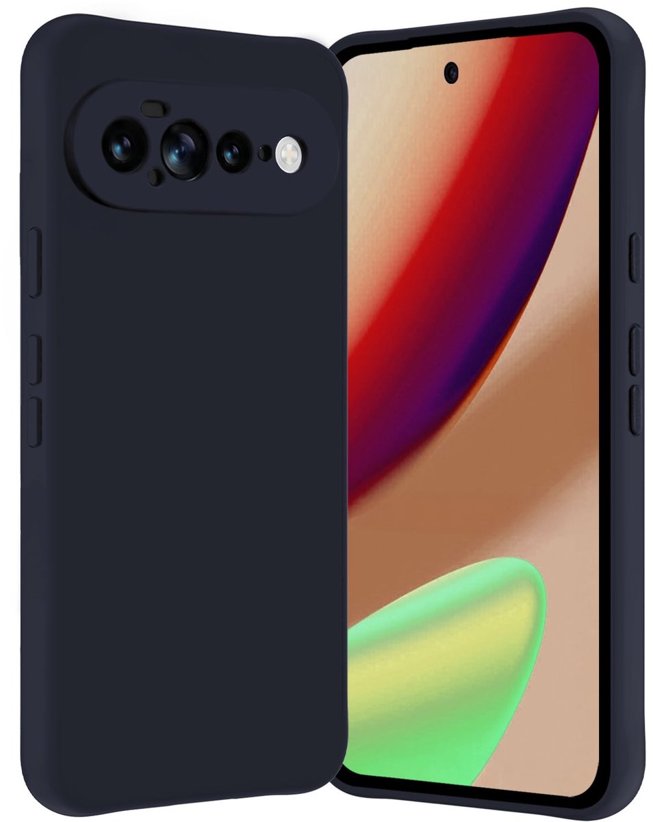 Hoes - Geschikt voor Google Pixel 11 Pro XL - Sterk & Shockproof - Hoesje Cover - Siliconen Case - Donkerblauw