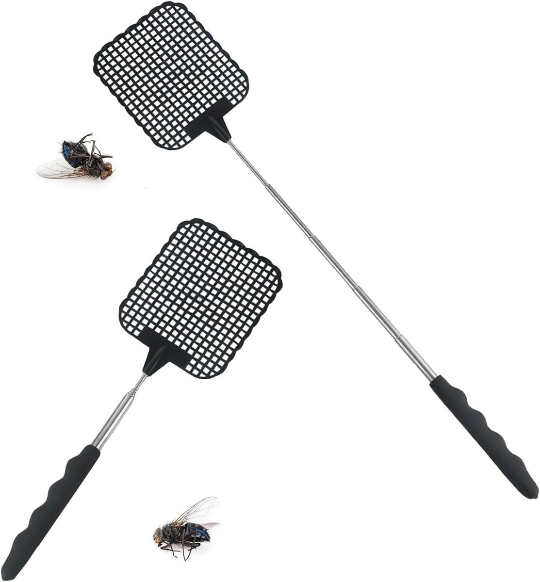 Handmatige Vliegenspray, 2 Stuks, 73 cm, Uitschuifbaar voor Vliegen, Muggen en Insectenbestrijding