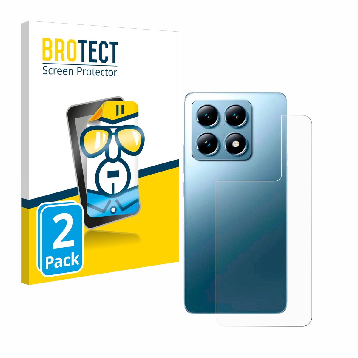BROTECT - Screenprotector voor Xiaomi 14T Pro (Achterkant) - Folie Beschermfolie transparant 2 Stuks