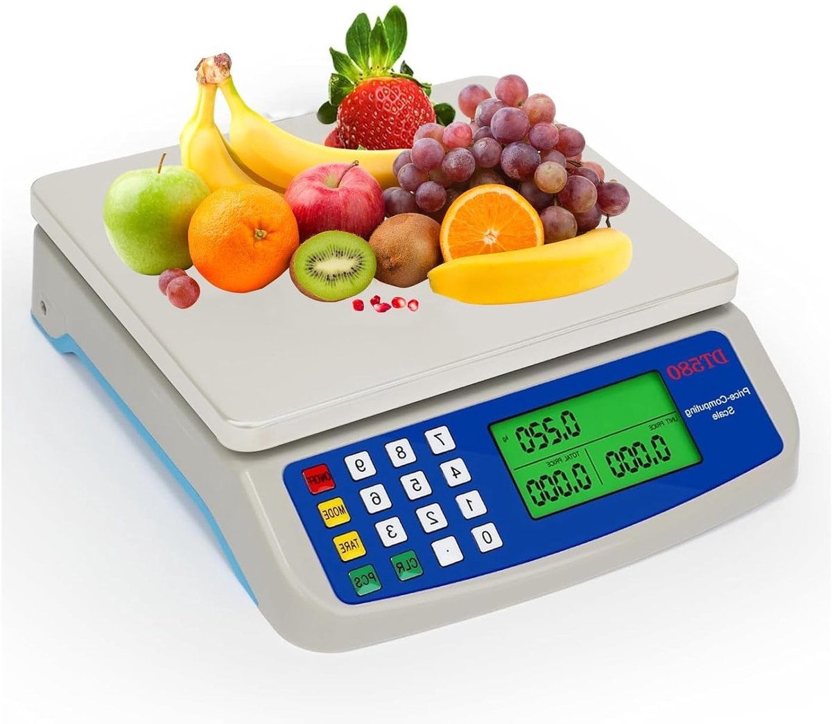 Digitale keukenweegschaal tot 30 kg, grote weegschaal met LCD-display, tara-functie en 3 eenheden voor fruit en ingrediënten