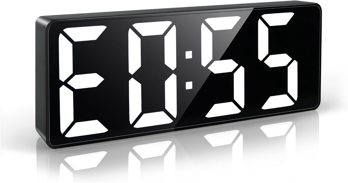 Digitale Klok met Groot Display van 6.7 Inch, Alarmfunctie, USB/Batterij, Verstelbare Helderheid, Datum en Temperatuur, Ideaal voor Slaapkamers en Bureaus