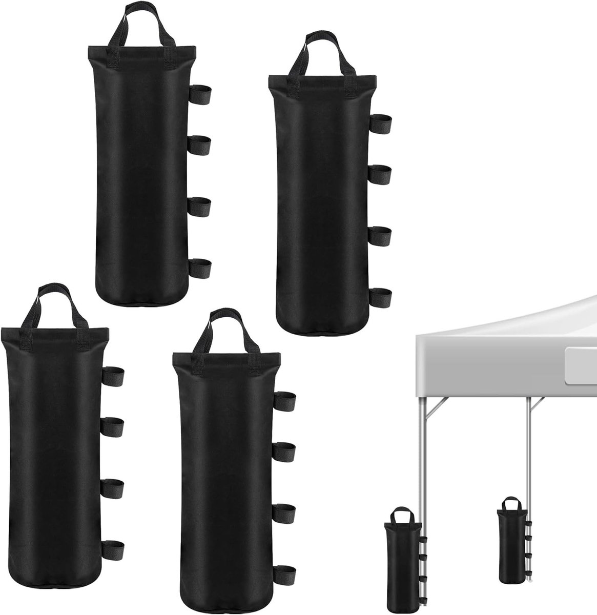 Waterdichte zandzakken van 600D Oxford stof voor het verzwaren van paviljoens, tenten en parasols - 4 stuks, ideaal voor buitengebruik