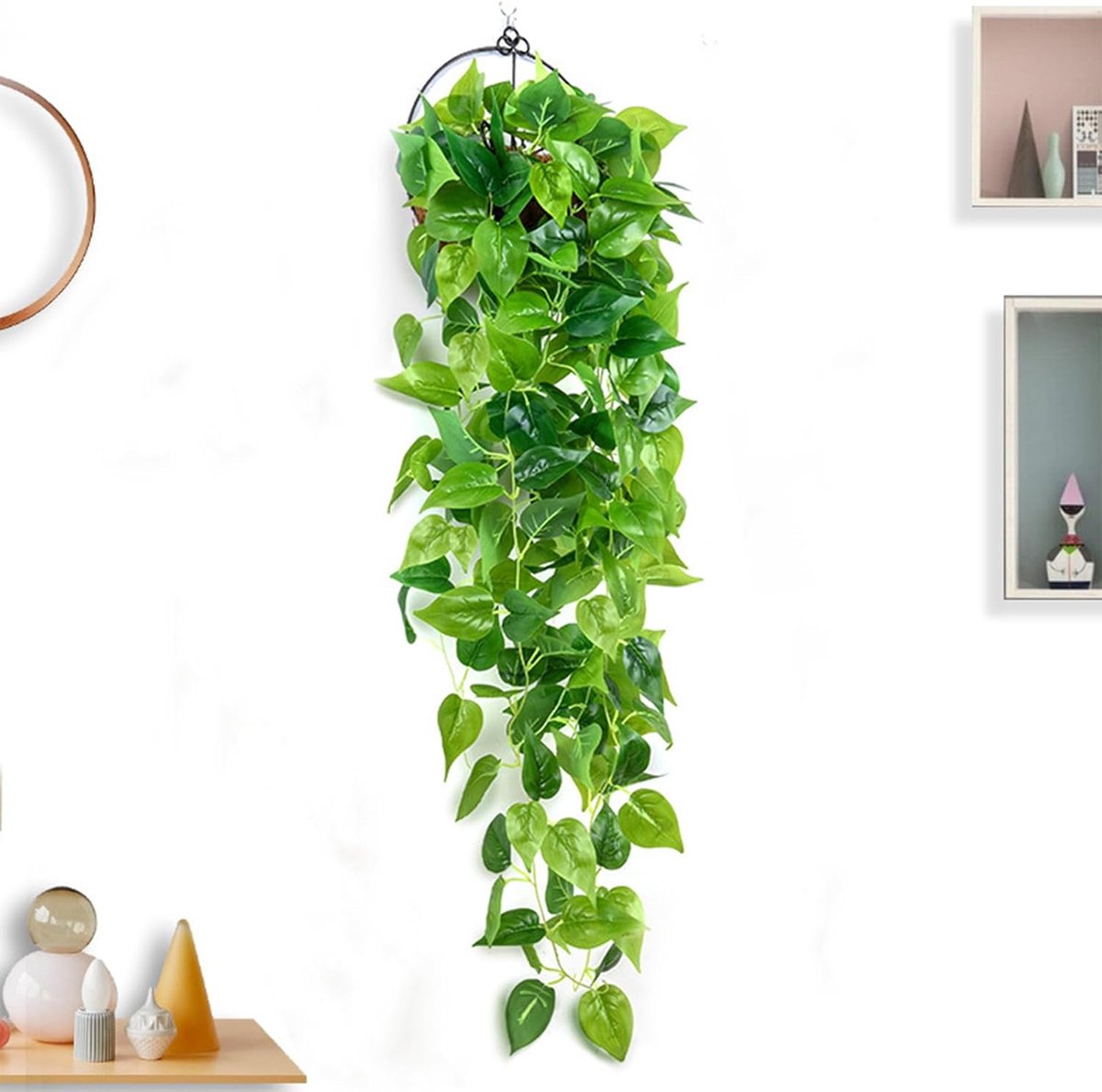 SnelShoppen - Kunstplanten 110 cm - Kunstmatige Klimop - Groene Nepplant voor Woonkamer, Slaapkamer, Kantoor, Wanddecoratie, Thuis en Tuin