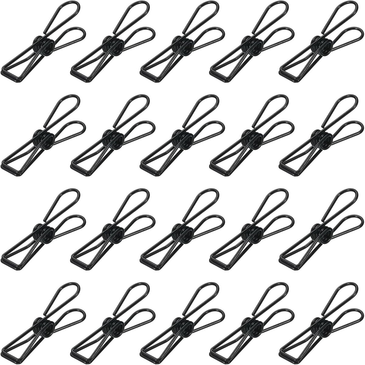 SnelShoppen - 50 Stuks Metaal Draad Holle Klemmen 32mm - Schattige Mini Office Klemmen Zwart voor Documenten, Kleding, Feestuitnodigingen en Creatieve