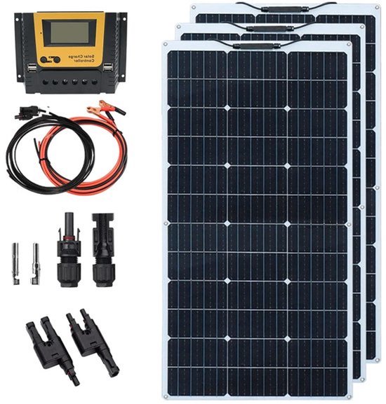 Zonnepaneel - Zonnepanelen - Monokristallijn - 12V - 300W - Zonne-kit - Flexibel - Waterdicht - Lichtgewicht - Voor Caravan - Camper - Boot of Thuisgebruik