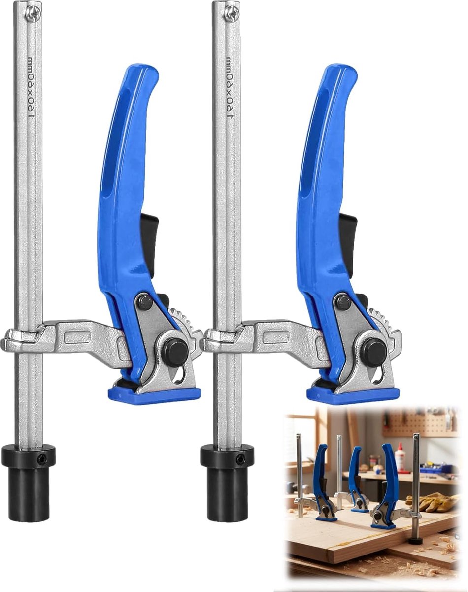 SnelShoppen - 2 Stuks Lever Clips 20 mm Klem Element voor Multifunctionele Tafels, Verstelbare Snelontgrendel Klemmen van Aluminium Legering, Klem Ber