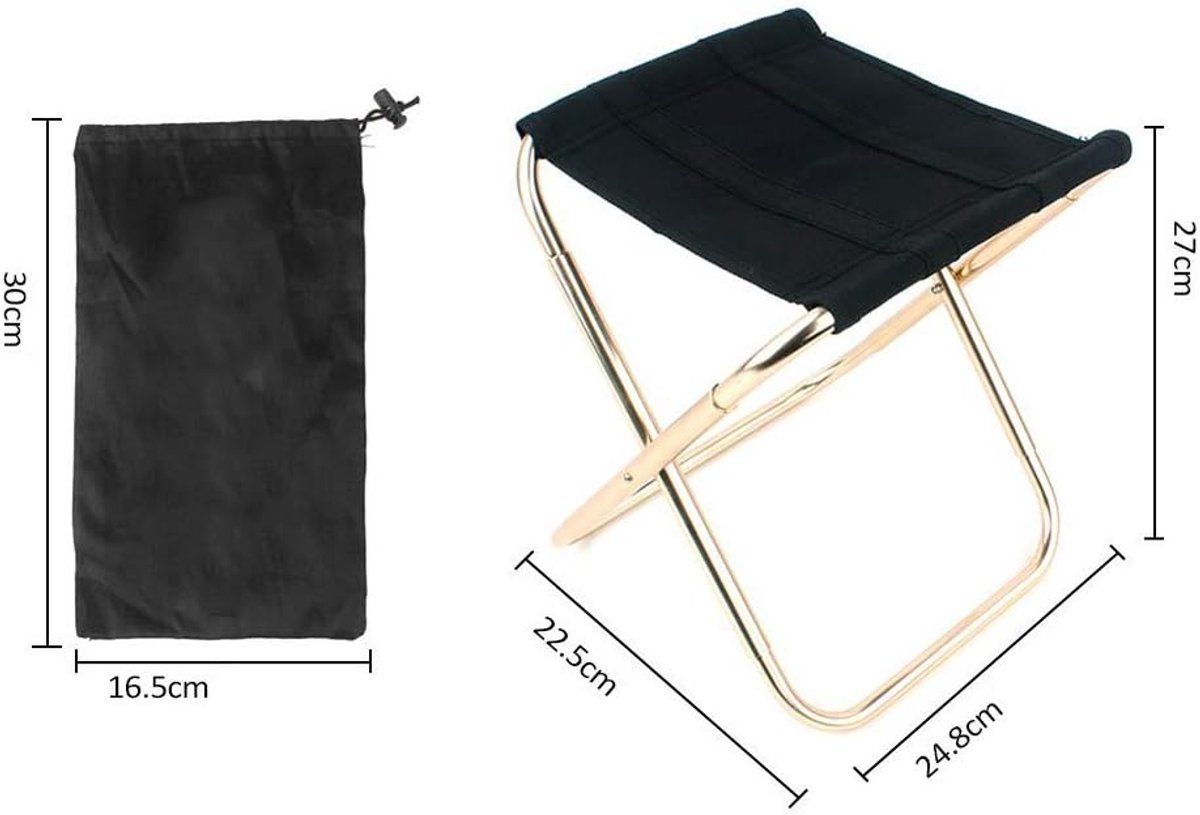 SnelShoppen - Ultralight Opvouwbare Aluminium Stoel - Lichtgewicht Campingstoel, Vouwbare Kruk voor Reis, Visserij, Tuin en Buitenactiviteiten