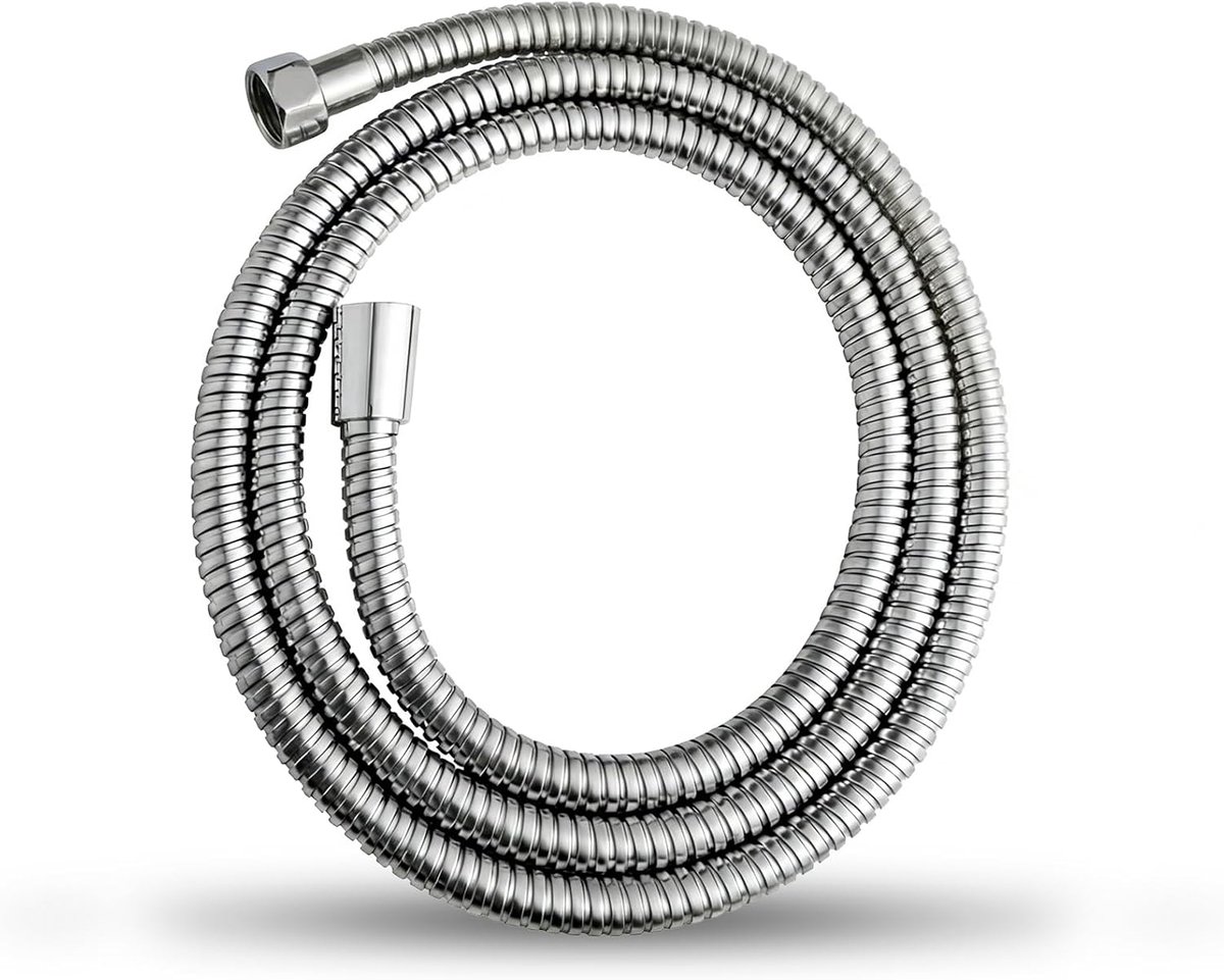 SnelShoppen - Flexibele RVS Douche Slang 2m - G1/2 Inch Aansluiting - Lekvrij, Anti-kink, Makkelijk Schoon te Maken - Ideaal voor Badkamer - Chroom