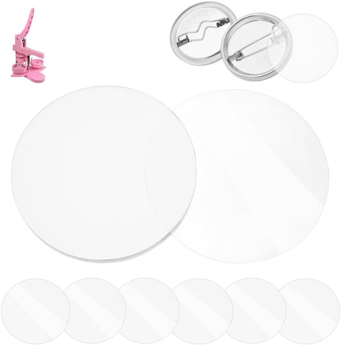200pcs 70mm Badge Film voor Button Maker - Transparante Beschermfolie voor Ronde Badges, DIY Kunst en Knutselbenodigdheden
