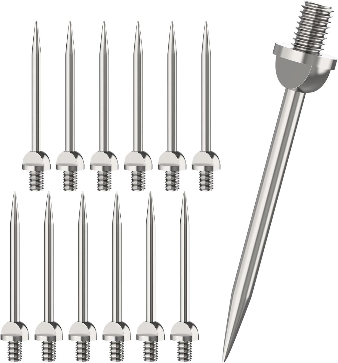 SnelShoppen - Dartpijlen Metaal Punt Zilver 12 Stuks Stalen Dartpunten - Precisie en Universele Pasvorm voor Soft Darts - Upgrade Je Dartspel