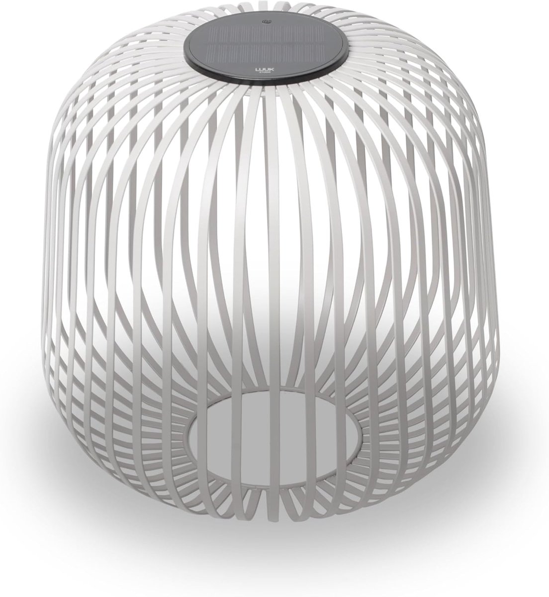 SnelShoppen - Grote LED Buiten Solar Lamp, Draadloze Tuin Lantaarn in Modern Design, Dimbare en IP65 Weersbestendige Grijze Lamp voor Binnen en Buiten