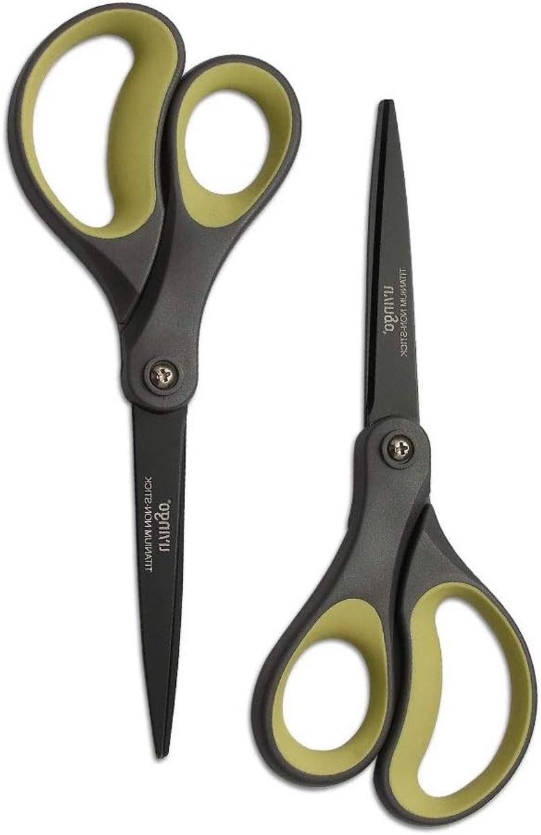 Set van 2 Kantoor Scharen 20 cm Titanium Non-Stick RVS Comfortabele Grip Multifunctioneel voor Kantoor en Thuisgebruik