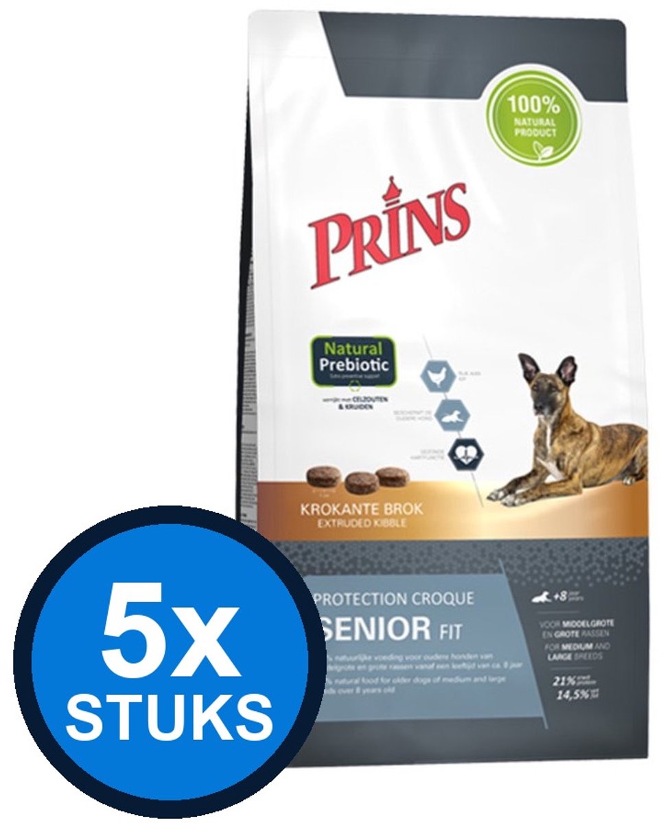 5x Prins - Protection croque senior fit 2kg - Hondenvoer - 2 kg