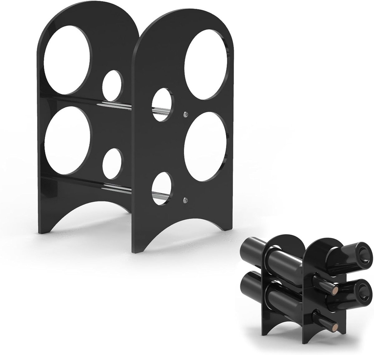 SnelShoppen - Bottle Rack voor 4 Wijnflessen, Stabiele Acryl Flessenhouder, Keukenaccessoires, Ideaal voor Bar, Keuken en Eetkamer