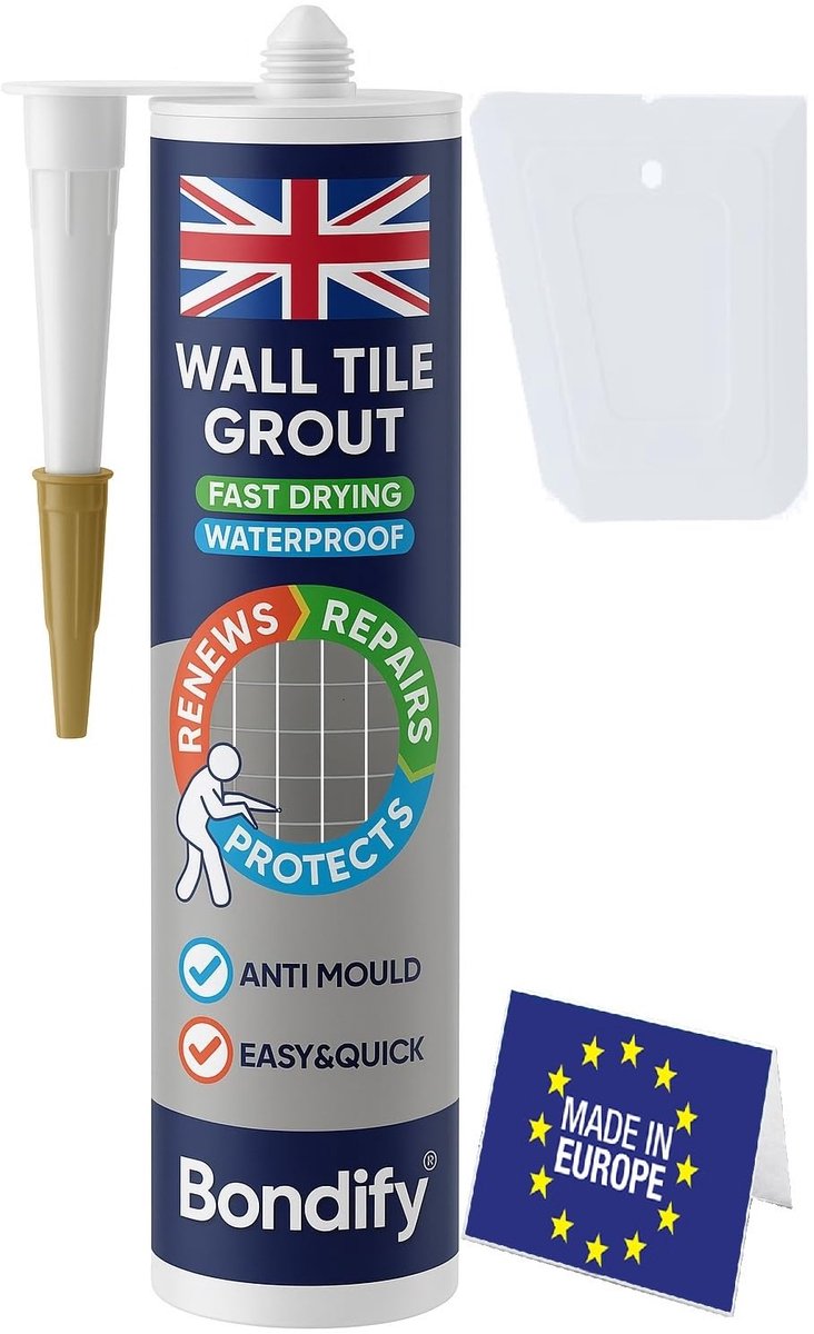 SnelShoppen - Waterdichte Witte Muur & Vloer Tegel Grout Reparatie Kit 16oz/450g - Sneldrogende Voorgemengde Acryl Geschuurde Grout Reviver voor Badka