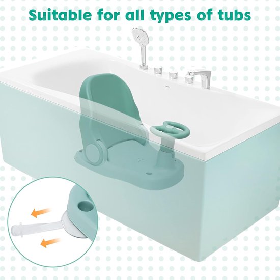 SnelShoppen - Baby Badstoeltje met Verstelbare Rugleuning, Opvouwbaar Baby Douche Stoeltje met Sterke Zuigcups, Draagbaar Baby/Kind Badstoeltje voor B van Snelshoppen — afbeelding 2