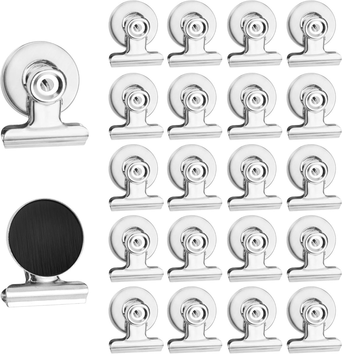 SnelShoppen - 20 Stuks Magnetische Metalen Clips - Super Sterke Magnetische Clips voor Magnetisch Bord, Koelkast, Foto's, School, Huishouding, Kantoor