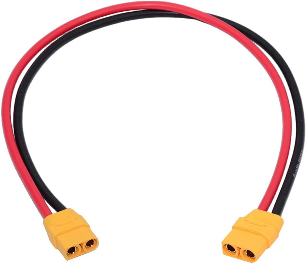 SnelShoppen - XT90 Female to Female 10AWG Verlengkabel voor Opladen van RC Batterijen, Zonnepanelen en Energie Stations - 1.6ft - Hoogwaardige Connect