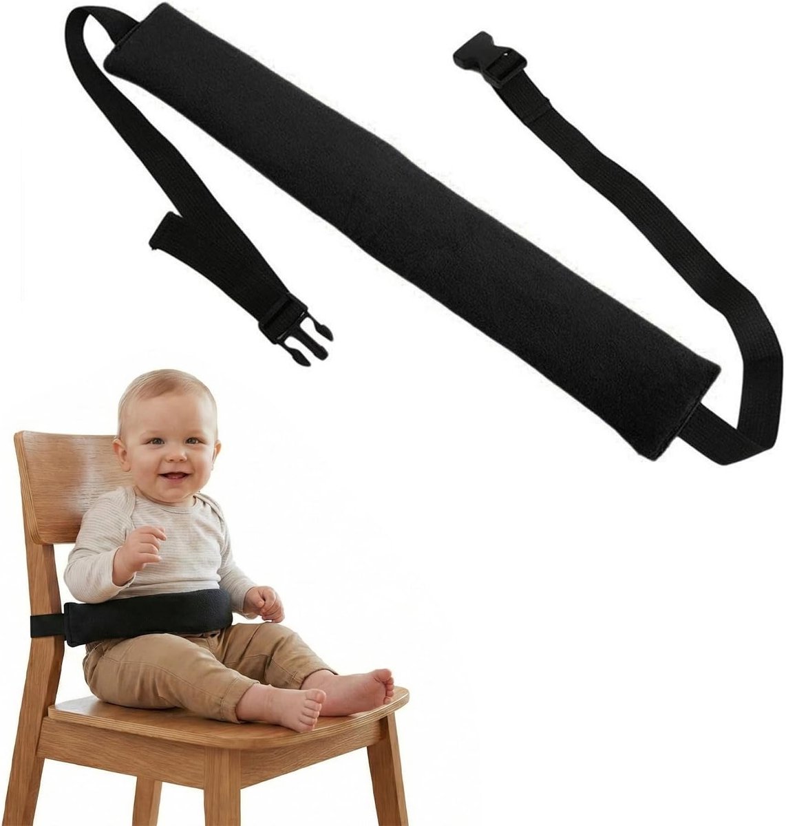 Veiligheidsharnas voor Baby's - Verstelbare Draagriem voor Hoge Stoelen en Winkelwagentjes, Geschikt voor 6-36 Maanden, Perfect voor Buiten en Reizen
