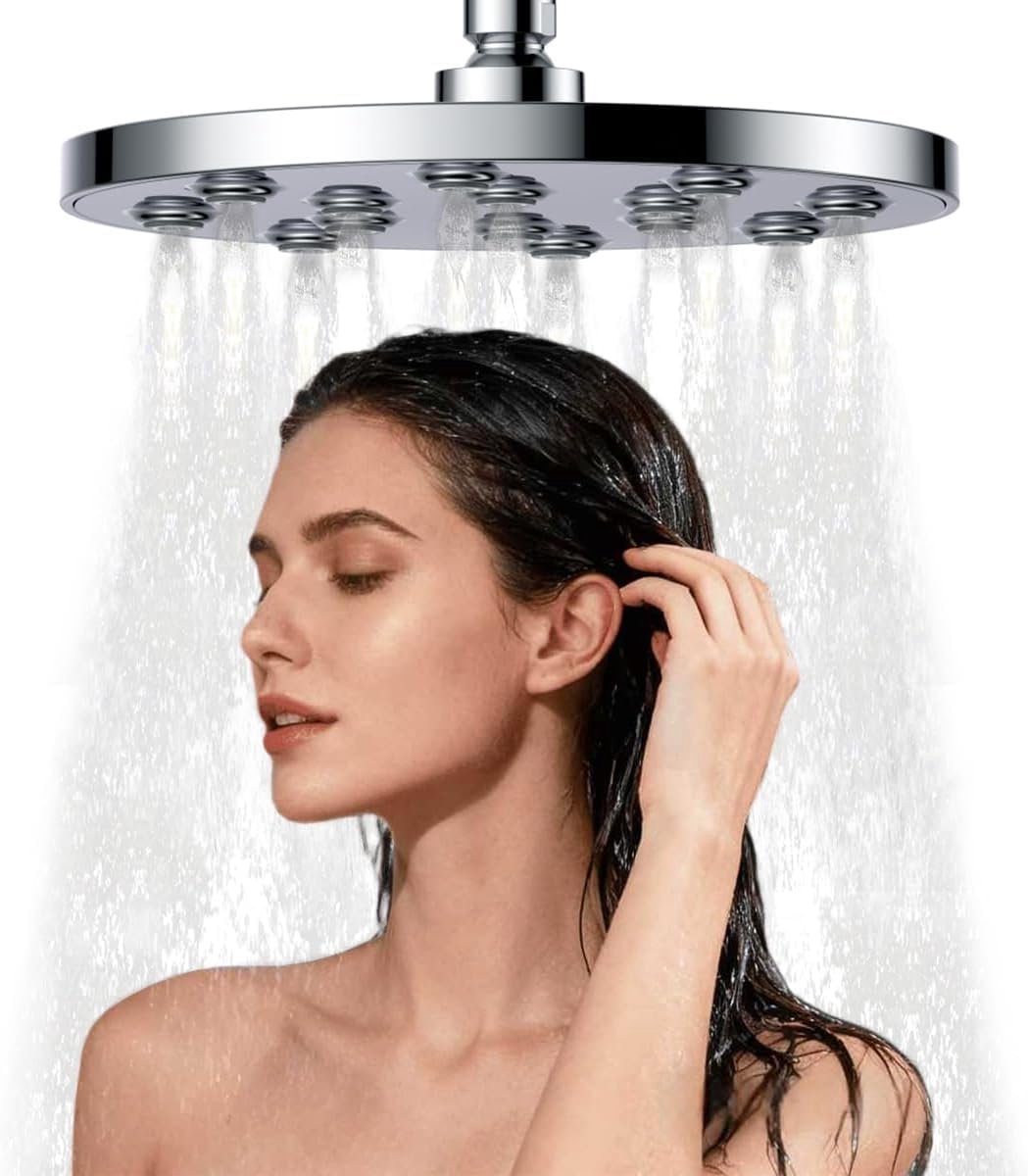 SnelShoppen - Shower Head 9 Inch Rain Shower, Water Saving, 360° Adjustable Overhead Shower, Zelfreinigend, Spa-gevoel, Perfect voor Badkamer, Luxe Do