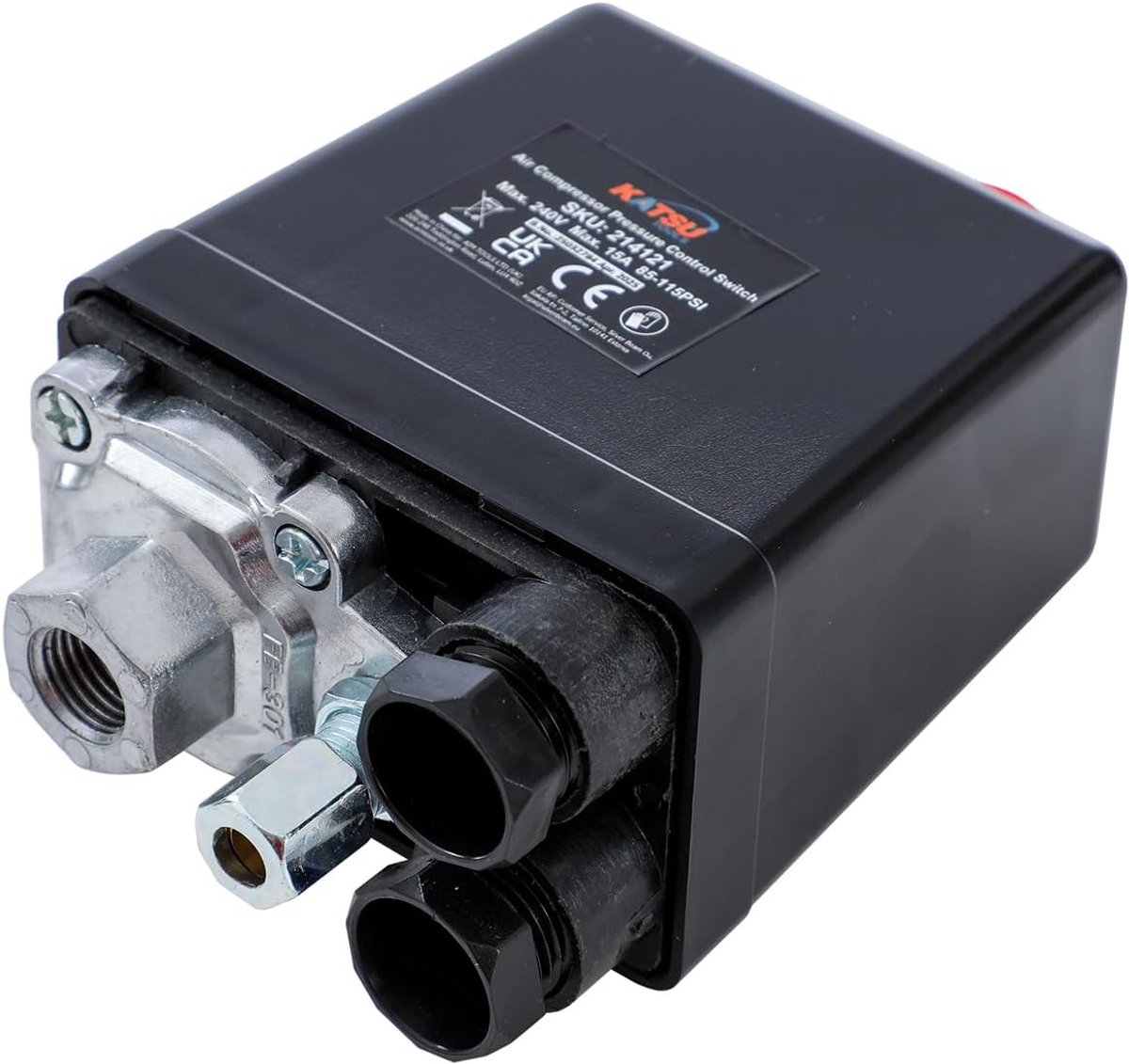 SnelShoppen - Air Compressor Pressure Switch 1/4" A Port 220V - Hoogwaardige Compressor Schakelaar - Instelbare Drukinstellingen - Voor Compressorpomp