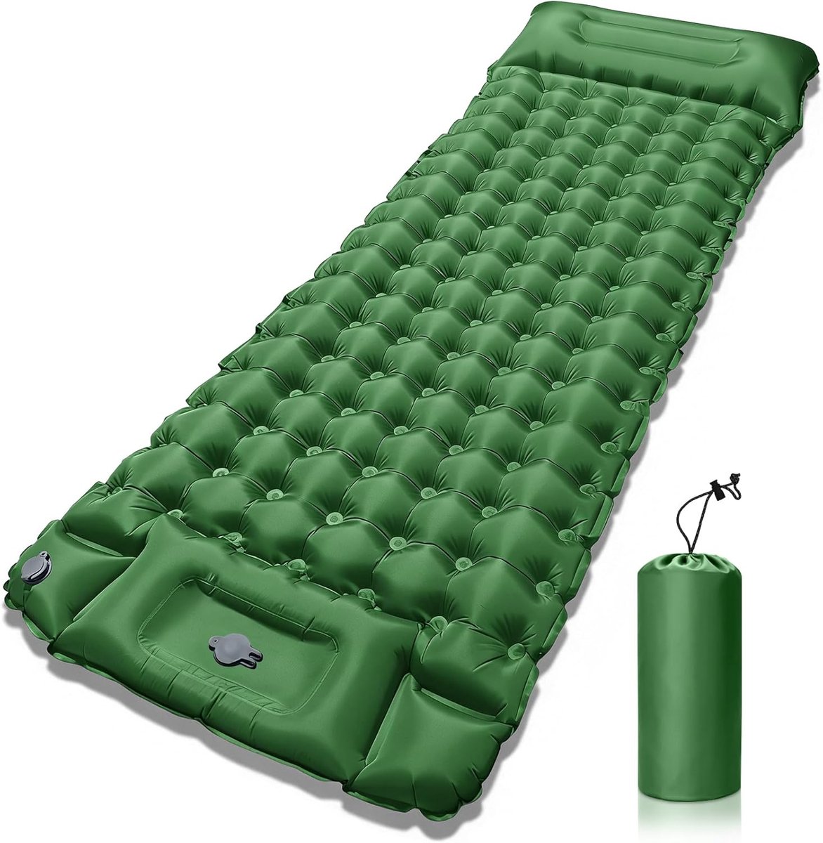 SnelShoppen - Inflatable Camping Sleeping Mat - Waterdichte Opblaasbare Slaapmat met Voetpomp en Kussen - Ultralicht en Draagbaar voor Kamperen, Hikin