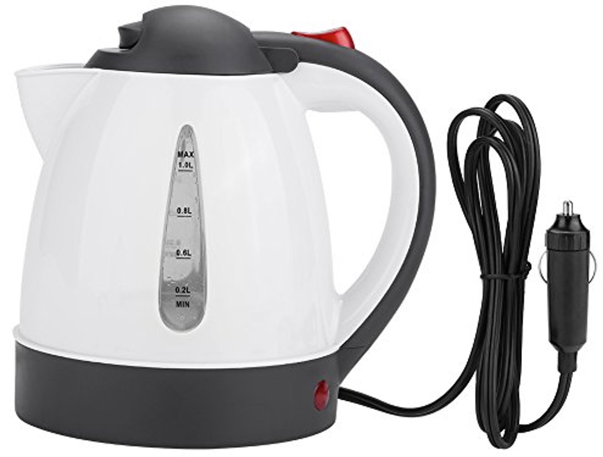 SnelShoppen - Portable Car Kettle 1000ml 24V RVS Waterkoker voor Auto en Truck - Snelle Waterverhitter voor Camping, Hiking en Lange Rit