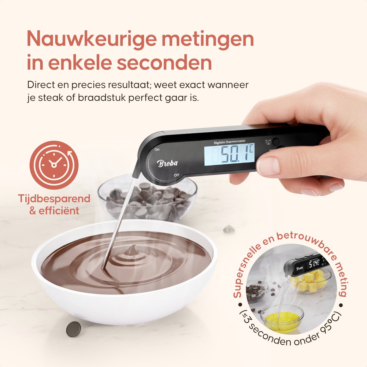 Vleesthermometer BBQ Thermometer - Oventhermometer Keukenthermometer Kookthermometer - Kerntemperatuurmeter Voedselthermometer Kernthermometer - Suikerthermometer Kook Thermometer Vlees Oven Keuken - Temperatuurmeter Digitaal - Barbecue Accessoires — cadeau in Sieraden - foto 4