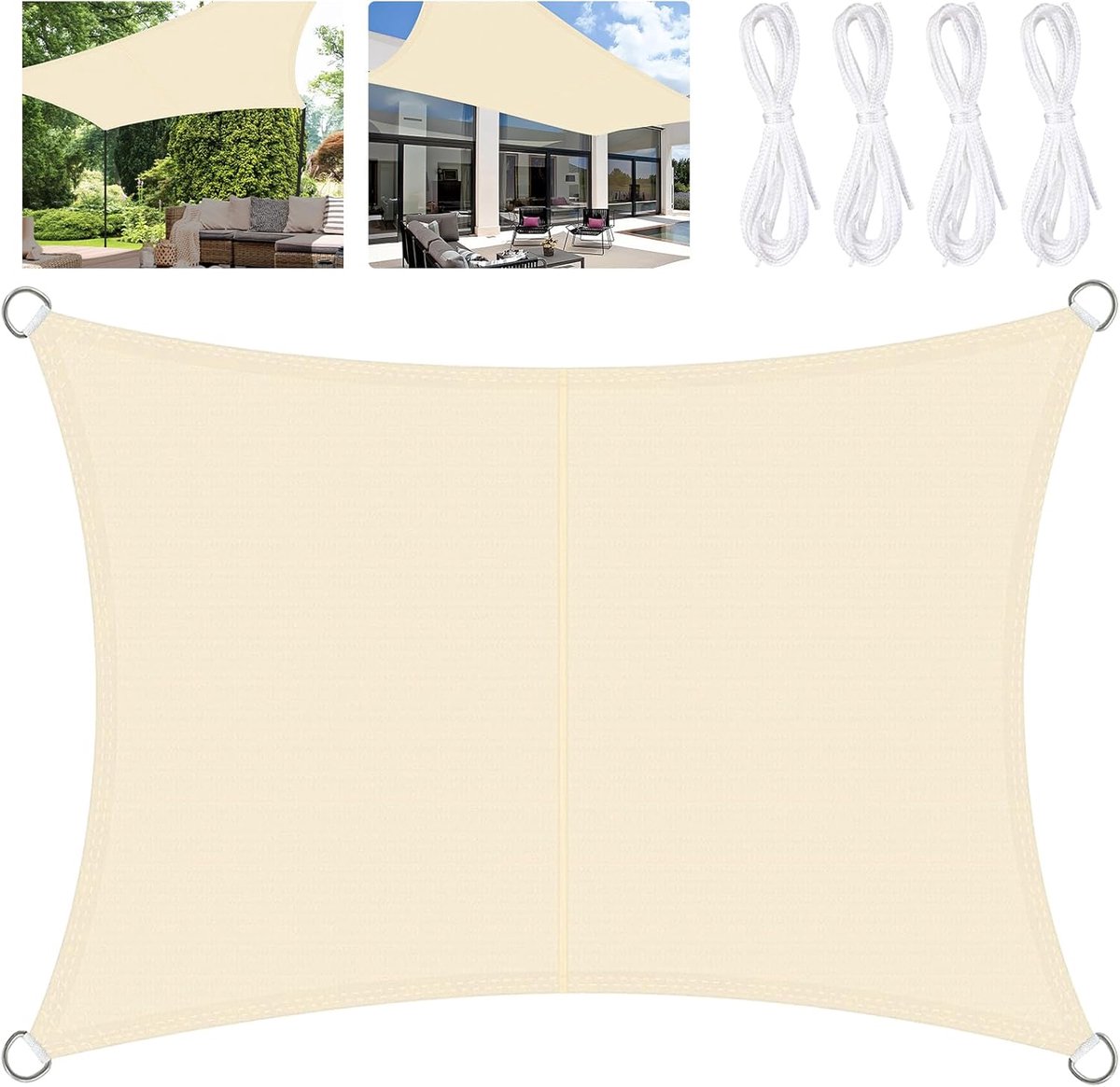 SnelShoppen - Waterdichte Rechthoekige Zonnescherm Zeil 4 x 1.5 m - Duurzame UV Bescherming voor Balkon, Tuin, Patio - Perfect voor Buitenactiviteiten