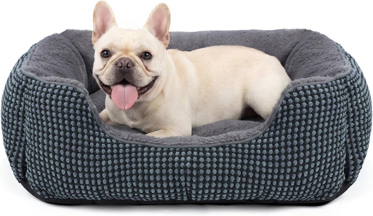 SnelShoppen - Hondenbed Klein, Wasbaar Fluffy Dog Bed, Antislip Super Zacht en Kalmerend voor Kleine Honden en Katten, 51x48x15cm, Ideaal voor Thuis e
