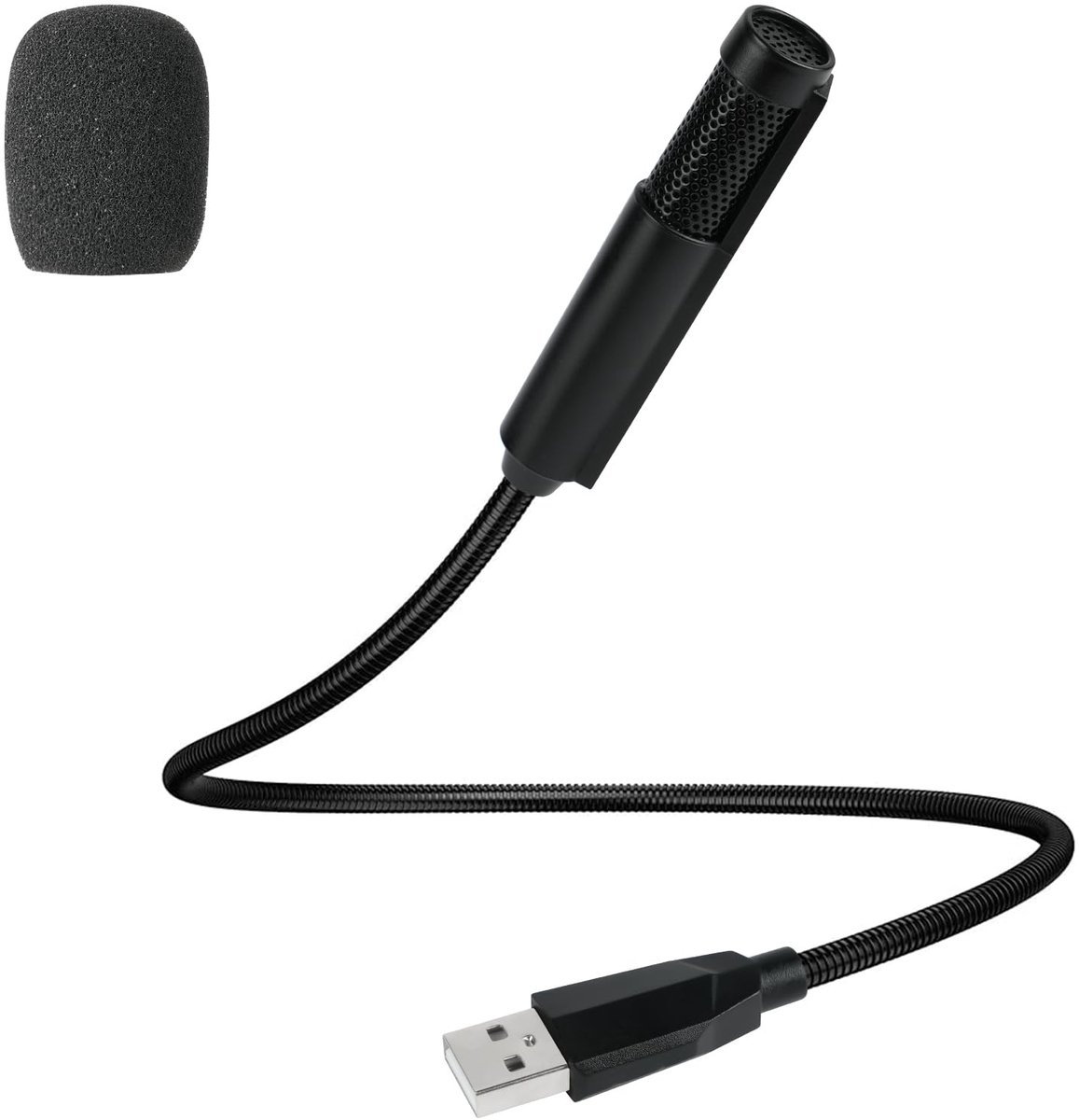 longziming -USB Microfoon met Flexibele Zwanenhals – Plug & Play – Omnidirectionele Condensatormicrofoon voor PC, Laptop, Vergaderingen, Opnames en Streaming