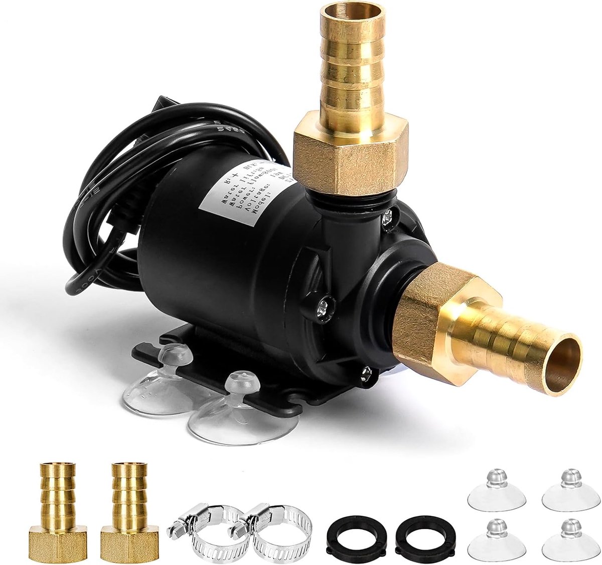 SnelShoppen - Borstelloze Waterpomp DC 12V - Dompelpomp 800 l/u - Kleine Fonteinpomp voor Vijver, Aquarium, Circulatiepomp - Keramische Pompkern, Ener