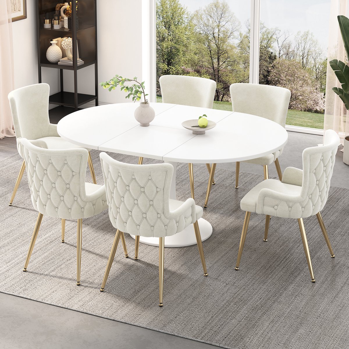 Eetkamerstoelen - Eetkamerstoel - set van 6 - Stoelenset - Eettafelstoel - Fluwelen eetkam