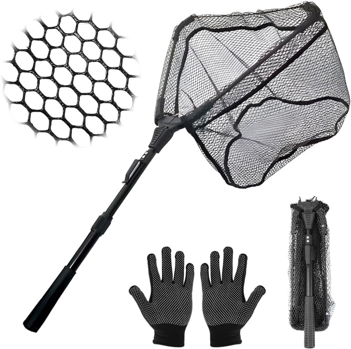 SnelShoppen - Fishing Landing Net 11L - Vissennet - Lichtgewicht, Duurzaam, Verstelbare Handgreep - Ideaal voor Visserij, Camping en Buitenactiviteite