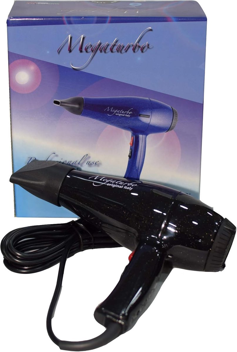 SnelShoppen - Professionele Föhn Mega-Turbo 1600 Watt, Krachtige Haardroger, Made in Italy, Diverse Kleuren, Geschikt voor Thuis en Salongebruik