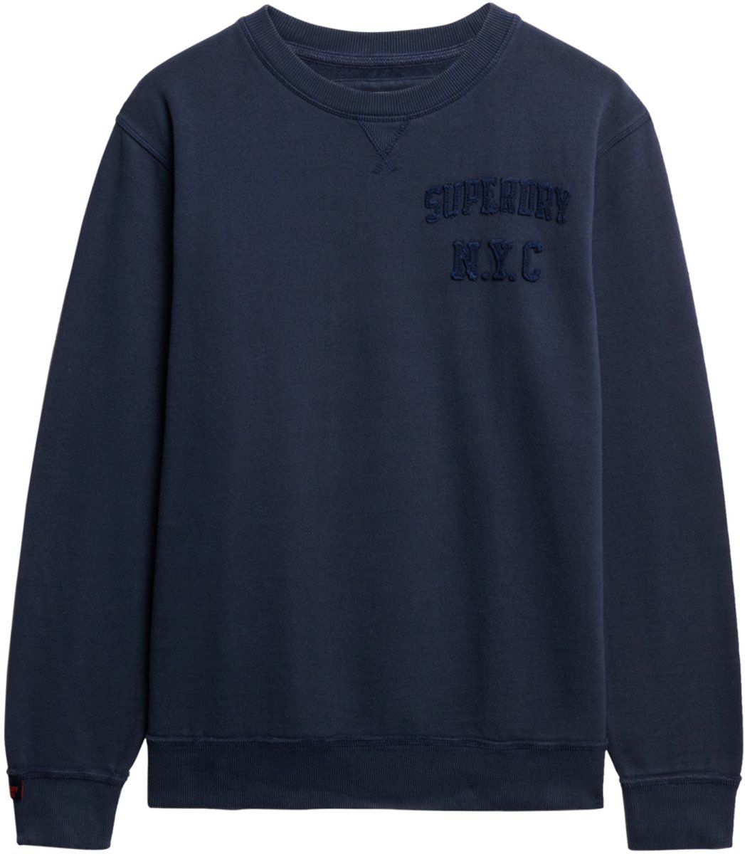 Superdry Trui Vintage Athletic Tonal Crew M2014382a Jua Lauren Mannen Marineblauw