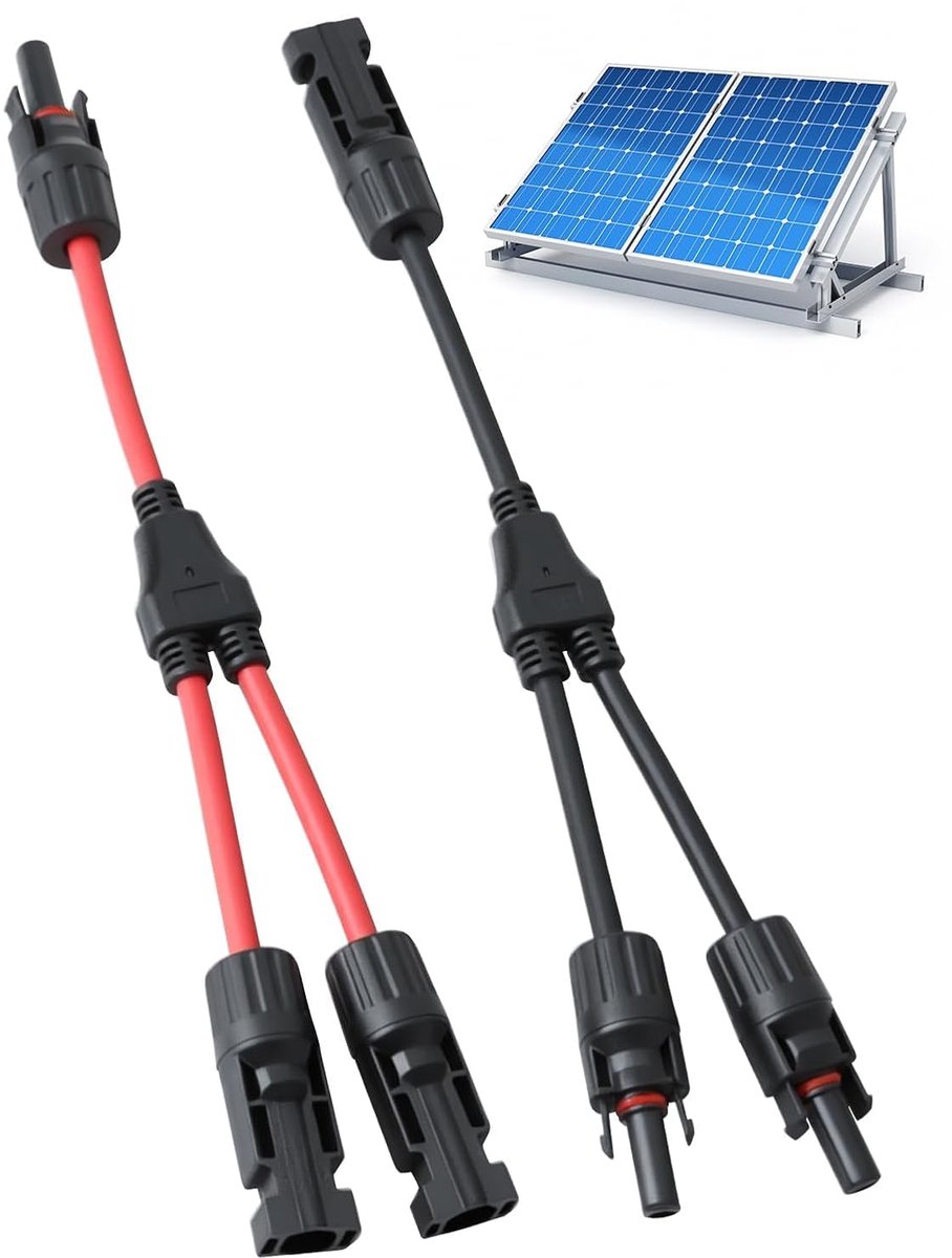 SnelShoppen - Solar Cable Y Distributor Plug 1 Pair MC4 Y Plug voor Photovoltaic Cable 4 mm² - Waterdichte Verbinding voor Zonnepaneel Systemen