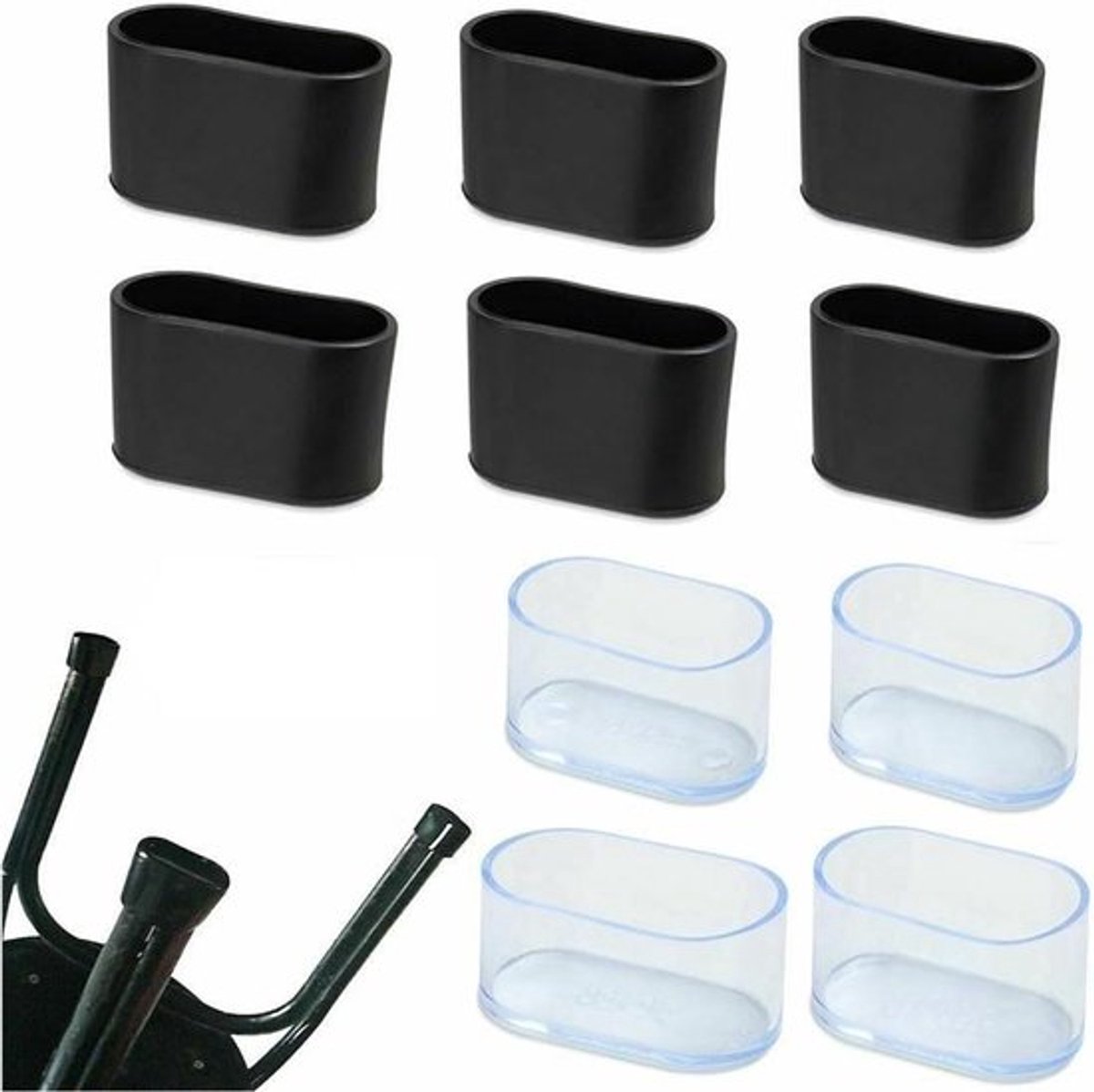 Ovale stoelpootdoppen - Set van 10 stuks - PVC vloerbeschermers - Meubelpads voor tafelpot