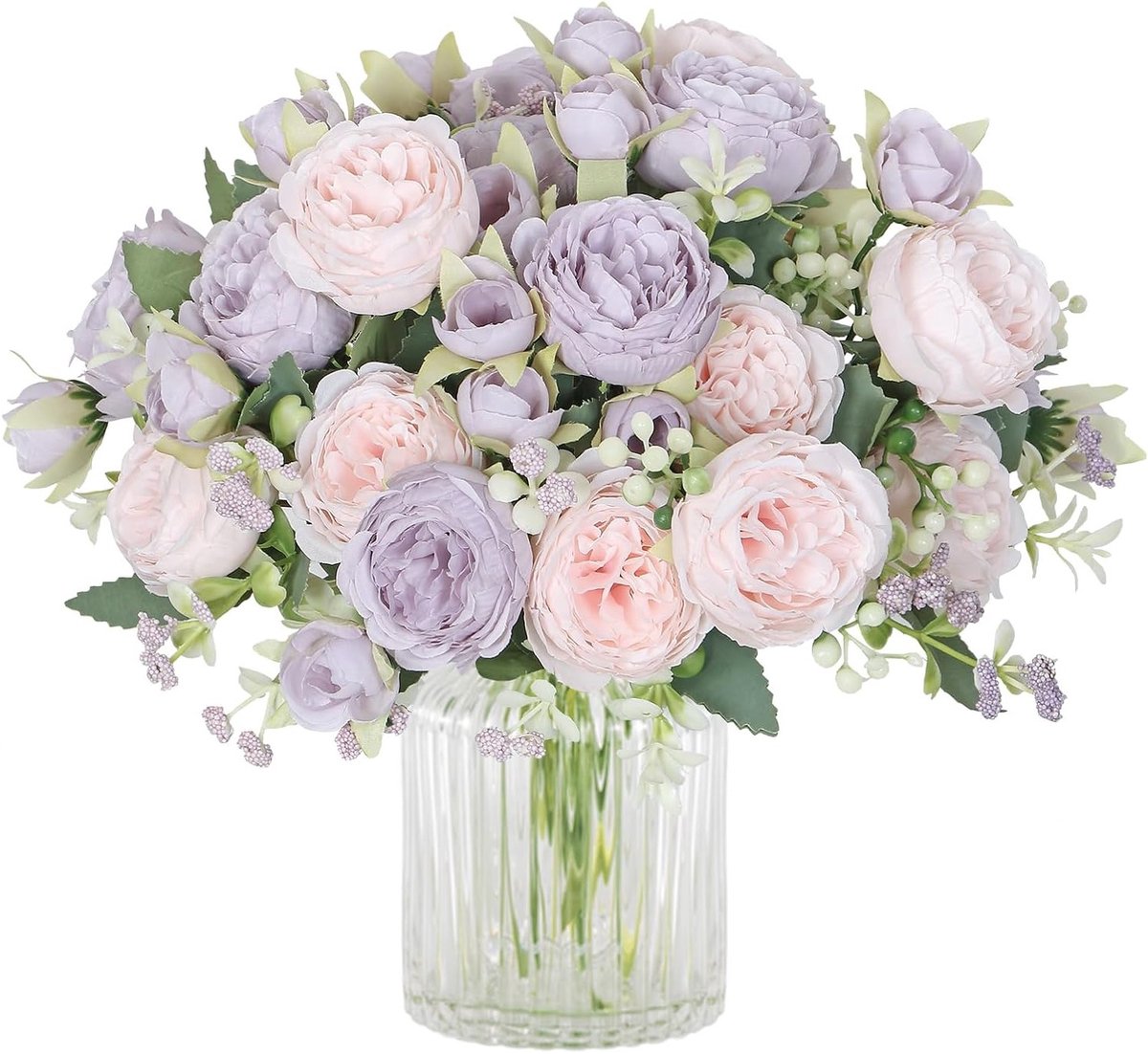 Kunstmatige Pioenrozen Boeket van 4 Bundels - Nepp bloemen voor Bruiloft, Feest en Hu decoratie - Silken Pioenrozen voor Tafel en Bloemstukken