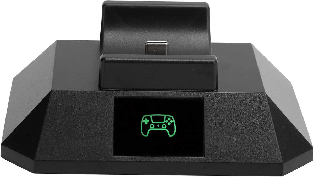 SnelShoppen - Controller Charging Dock voor PS5 Gamepad - Snelle Oplader met Display - Zwarte Controller Oplaadstandaard voor PS5 Spelconsole - Ideaal